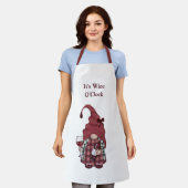 Wine Gnome Het is Wine O'Clock Schort (Gedragen)