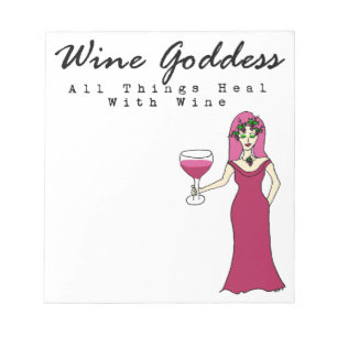 Wine godin: "Alle dingen genezen met wijn" Notitieblok