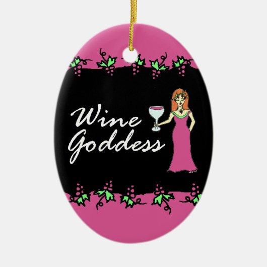 Wine godin Divine Grapevine w/Custom Message Keramisch Ornament (Voorkant)