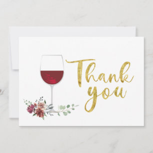 wine gold Thank You Card Bedankkaart