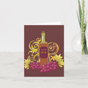 Wine & Grapes Blank Notecard Kaart