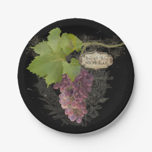 Wine Grapes Vineyard Elegant Mr. en Mrs Wedding Papieren Bordje