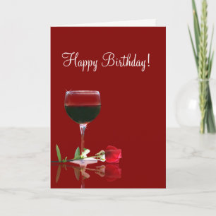 Wine Happy Birthday Friend Kaart