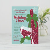 Wine Holiday Cheer Uitnodiging (Staand voorkant)