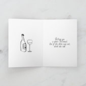 Wine Humor | Personalized Retro Pop Art Christmas Feestdagen Kaart (Binnen)