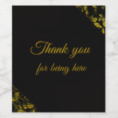 Wine label-Midnight Elegance Wijn Etiket (Enkel label)