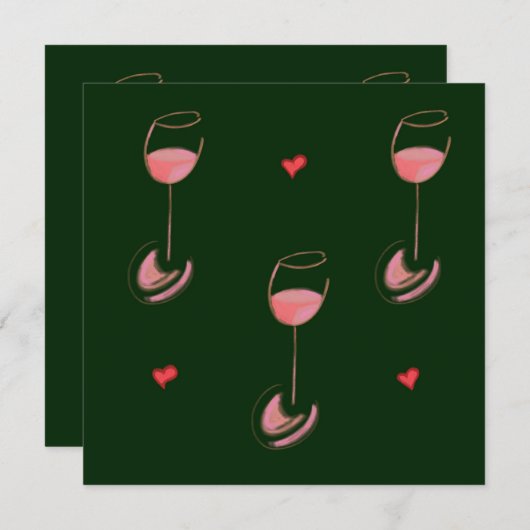 Wine lover invitation kaart (Voorkant / Achterkant)