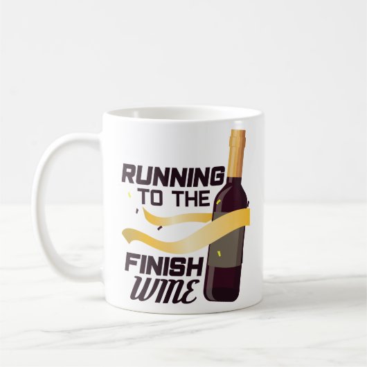 Wine Lover Marathon Runner Funny Coffee Mok Gift (Links)