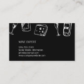 Wine Lover Marble Black Color Block Visitekaartje (Achterkant)