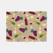 Wine Lover Patroon Fleece Deken (Voorkant (Horizontaal))