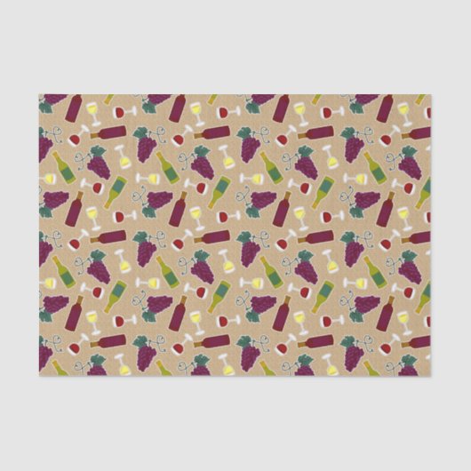 Wine Lover Patroon Tissuepapier (Voorkant)