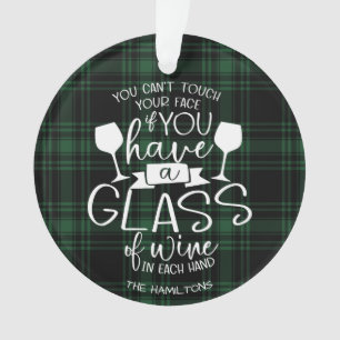 Wine Lovers Gift Funny 2020 Covid KerstGreen Ornament
