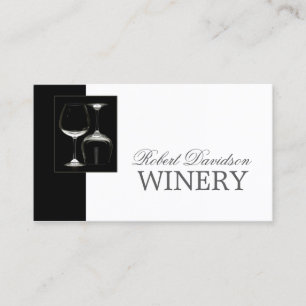 Wine Maker Sommelier Winery Black Glass Card Visitekaartje