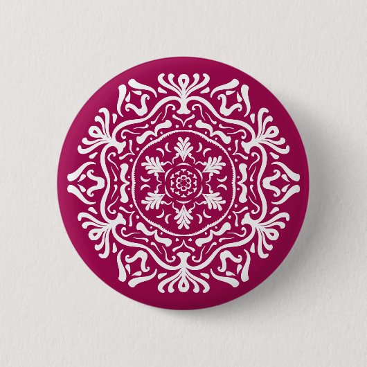 Wine Mandala Ronde Button 5,7 Cm (Voorkant)