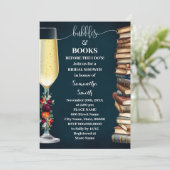 Wine Navy Bubbles & Book Before I do Bridal Shower Kaart (Staand voorkant)