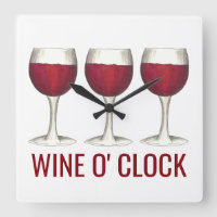 Wine O' Clock Red Wine Glass Winery Bar