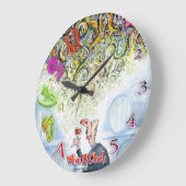 "Wine O Clock" Vibrant gekleurde wijnsteen. Grote Klok (Hoek)