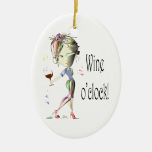 Wine o-klok! Geschenken voor echt gezegde Keramisch Ornament
