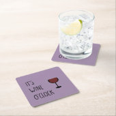 Wine O'Clock Vierkante Kartonnen Onderzetter (Insitu)