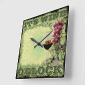 Wine O'Clock Vierkante Klok (Hoek)