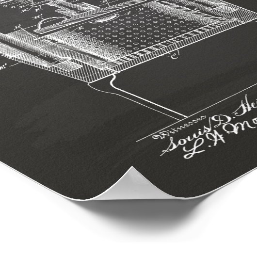 Wine Press 1903 Patent Art Chalkboard Poster (Hoek)