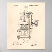 Wine Press 1903 Patent Art Old Peper Poster (Voorkant)