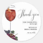 WIne Proeverij bruidsfeest bedankt Ronde Sticker (Voorkant)