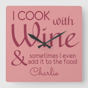 Wine Quote, aangepaste wandklok Vierkante Klok