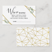 Wine Raffle Ticket Greenery Gold Shower-kaart (Voorkant / Achterkant)