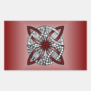 Wine Red Celtic Knot Original Rechthoekige Sticker