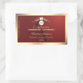 Wine Red Product Labels Gold Frame Logo Monogram (Tas)