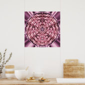 Wine Satin Mandala Circle Poster (Keuken)