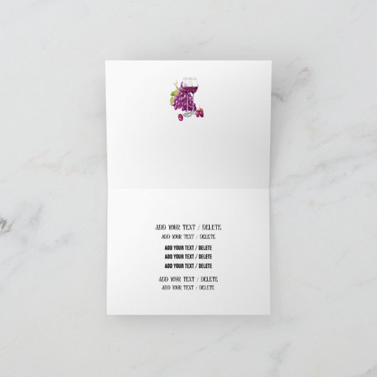 WINE Shop Notitie Kaart of dank u (Binnen)