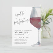 Wine Simple 70th Birthday Party Kaart (Staand voorkant)