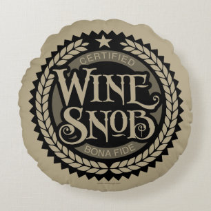 Wine Snob Round Pillow Rond Kussen