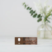 Wine Sommelier | Hout Mini Visitekaartje (Staand voorkant)