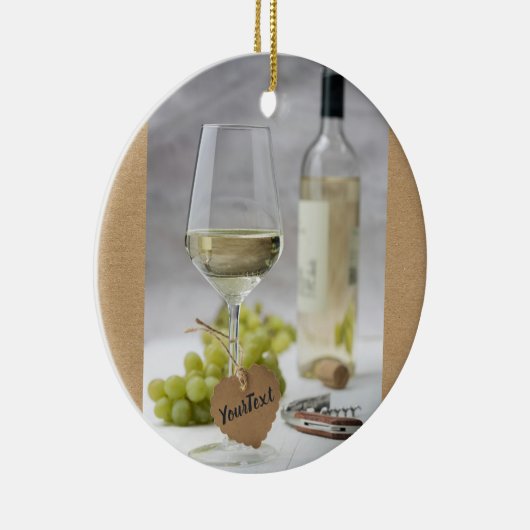 Wine Sommelier Vine Lover Bottle Grape Design Keramisch Ornament (Rechts)