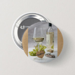 Wine Sommelier Vine Lover Bottle Grape Design Ronde Button 5,7 Cm
