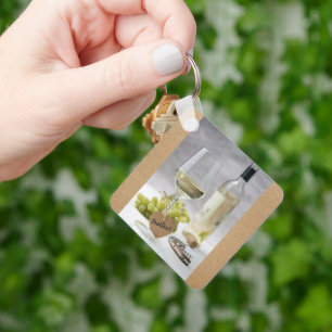 Wine Sommelier Vine Lover Bottle Grape Design Sleutelhanger