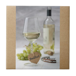 Wine Sommelier Vine Lover Bottle Grape Design Tegeltje
