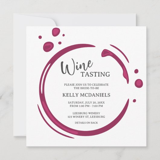 Wine Stain Bachelorette Party Invitation (Devant)