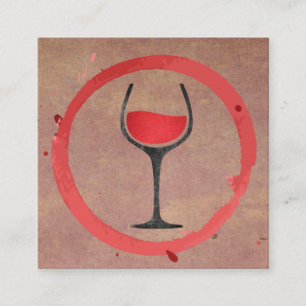Wine Stain Glas wijnpictogram Vierkante Visitekaartje