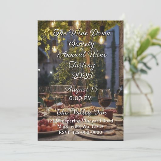 Wine Tasting Evening Invitation (Debout devant)