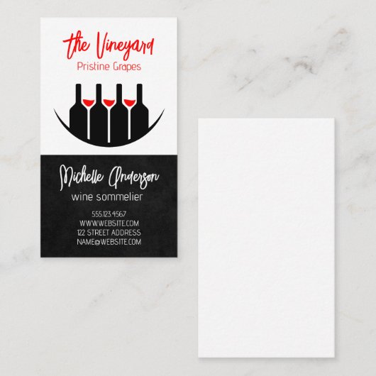 Wine Tastings | Bottles and Glasses Visitekaartje (Voorkant / Achterkant)