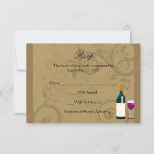 Wine Theme Matching RSVP Antwoorden Kaarten Kaartje