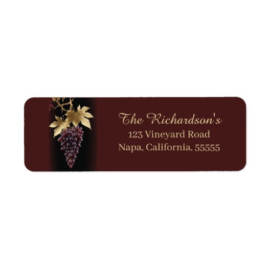 Wine Themed Return Address Label (Voorkant)