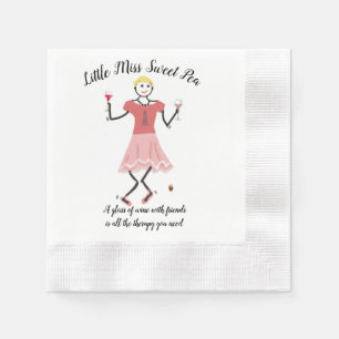 Wine Therapy Little Miss Sweet Pea cocktail Napkin Servet