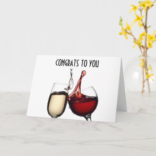 WINE TOAST DAT JE "OVER DE HILL" BENT KAART (Gele Bloem)