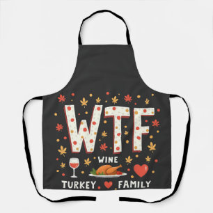 WIne Turkije Familie Grappige Thanksgiving Schort