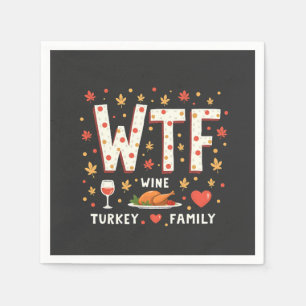 WIne Turkije Familie Grappige Thanksgiving Servet